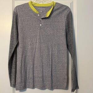 J. Crew Crewcuts Blue and Yellow Henley Tee